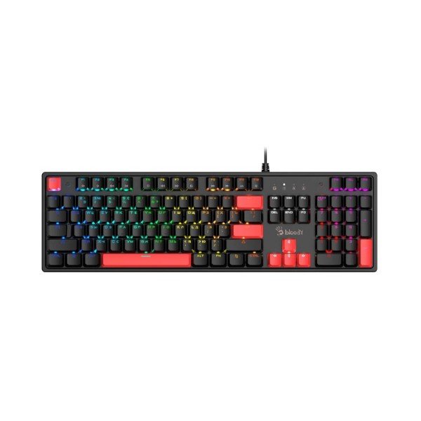 კლავიატურა: A4tech Bloody S510R RGB Mechanical Gaming Keyboard US Layout Fire Black (Blue Switch)