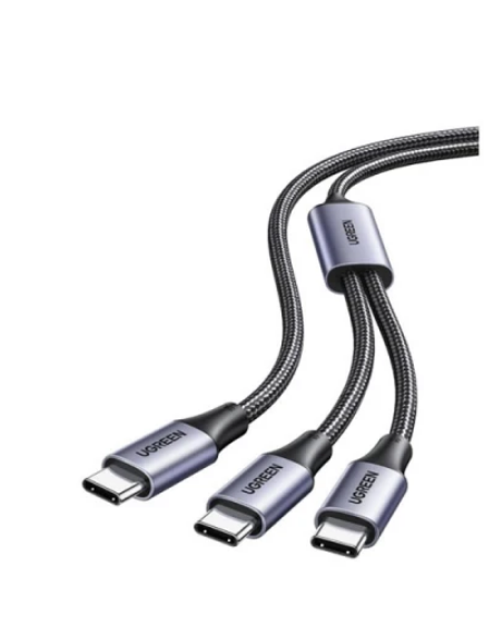 USB კაბელი UGREEN US561 (35087), 100W, Type-C to Type-C, 1.5m, Grey