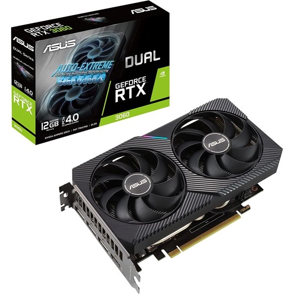 ASUS Graphic Card GeForce RTX 3060 12GB GDDR6 DUAL OC V2 DUAL-RTX3060-O12G-V2