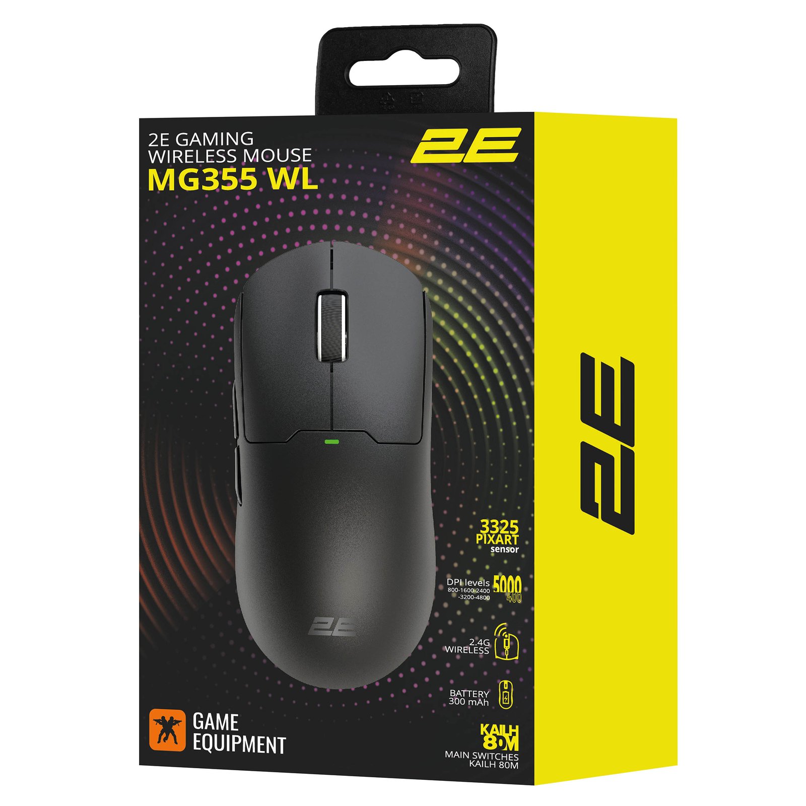 2E GAMING Mouse MG355 WL, RGB, USB-A/WL, black