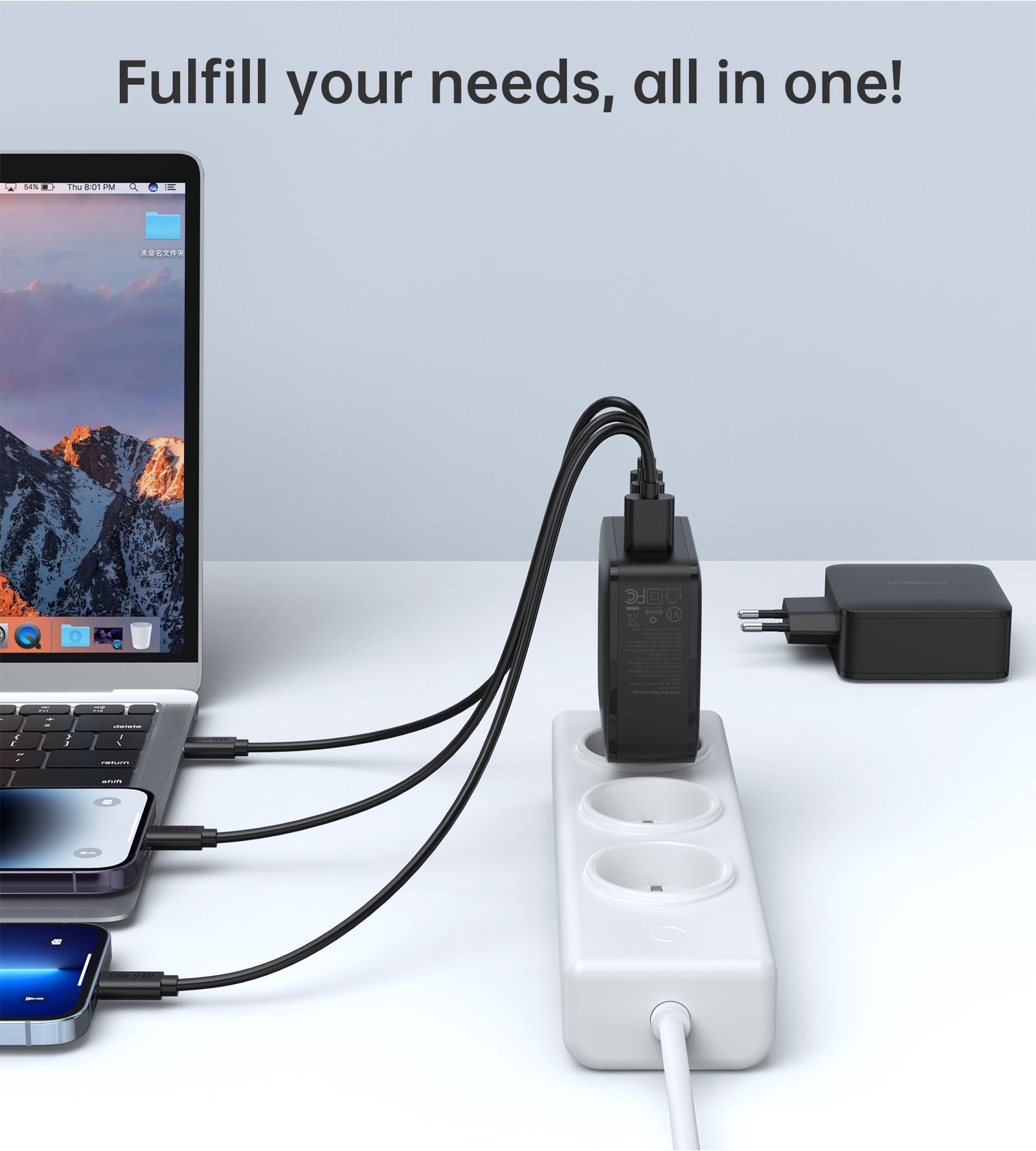 Choetech PD8005 100W GAN Dual C+Single A Charger