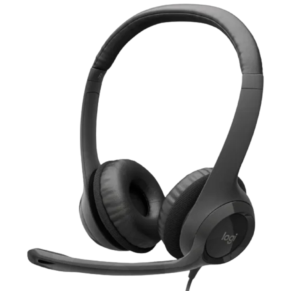 H390, LOGITECH H390 Corded Headset mic - BLACK USB (1.9 m) (L981-000406)