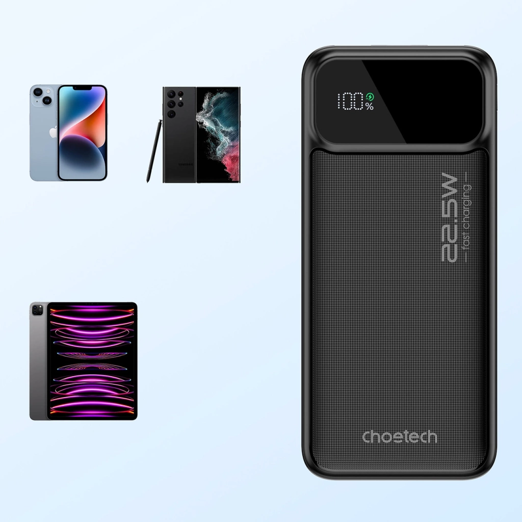 Choetech B729 PD22.5W Dual USB-A+Type-C Power bank 20000mAh Digital Screen