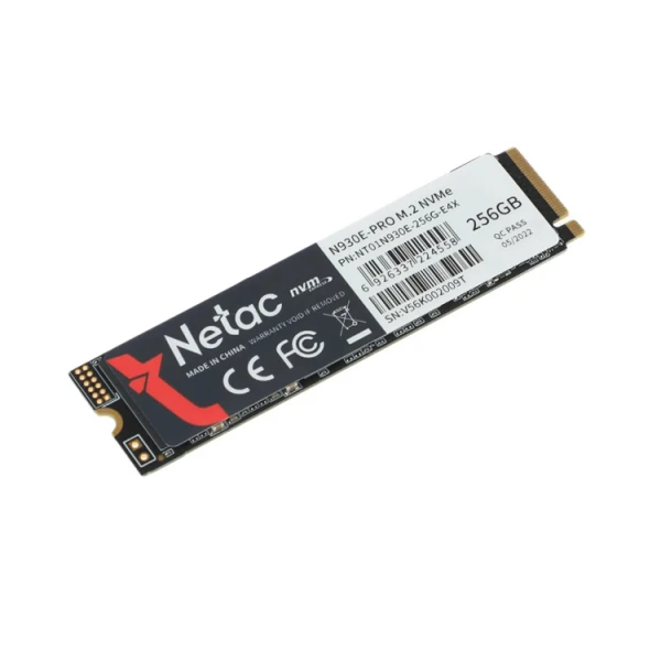 მყარი დისკი N930E Pro NETAC 256GB PCIe Gen 3 x4 M.2 2280 NVMe 1.3 SSD , NT01N930E-256G-E4X, 3D NAND  R/W up to 2040/1270MB/s