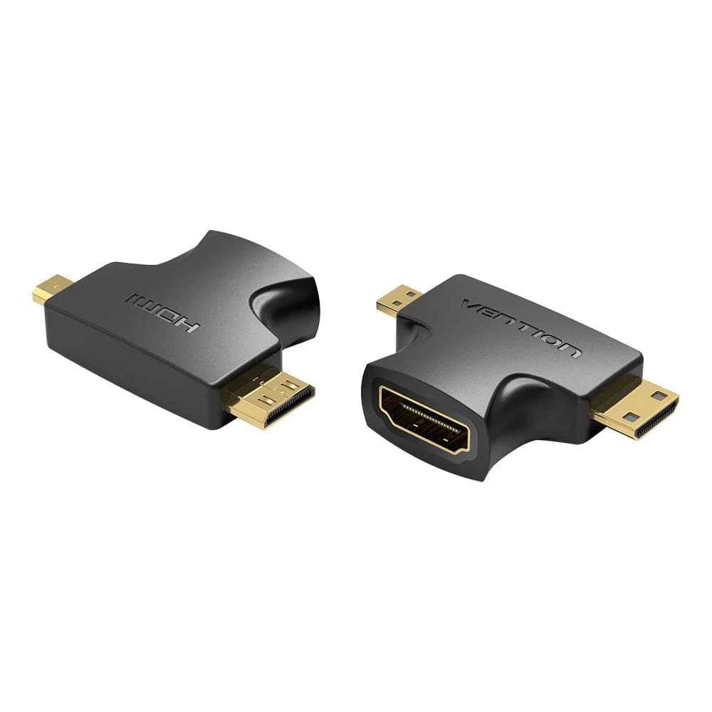 VENTION AG6922794748064FB0 2 in 1 Mini HDMI and Micro HDMI Male to HDMI Female Adapter Black