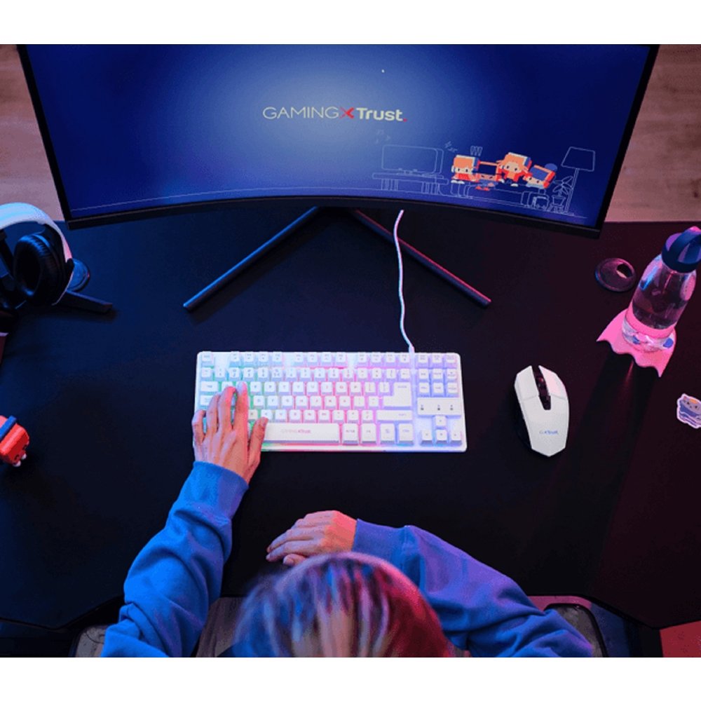 გეიმერული ნაკრები Trust 25232 GXT794W, Wired, USB, 3-IN-1 Gaming Kit, White