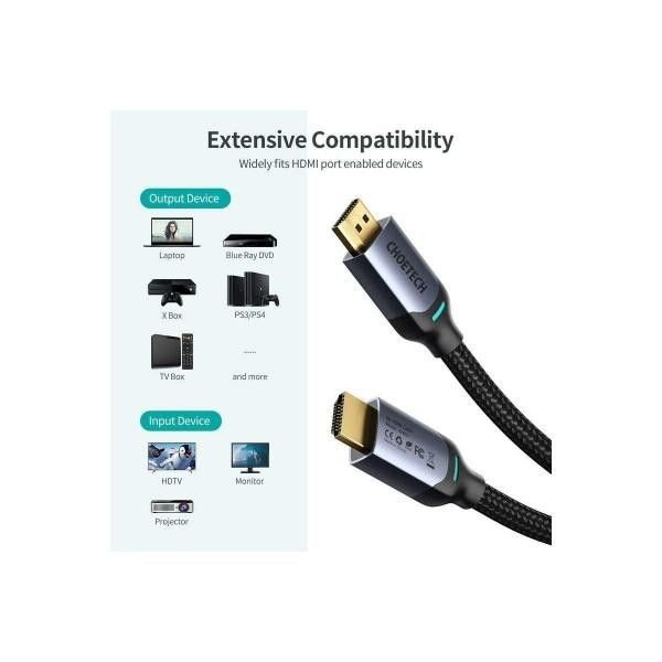 Choetech XHH01 8K HDMI to HDMI 2M  165Hz nylon Cable