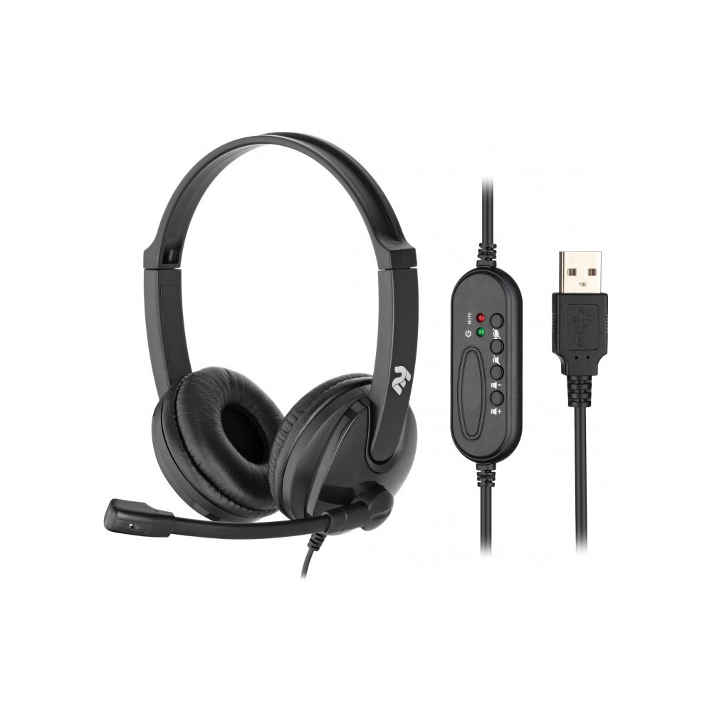 2E PC headset stereo On-ear CH12 USB, omni-mic, 2m, black