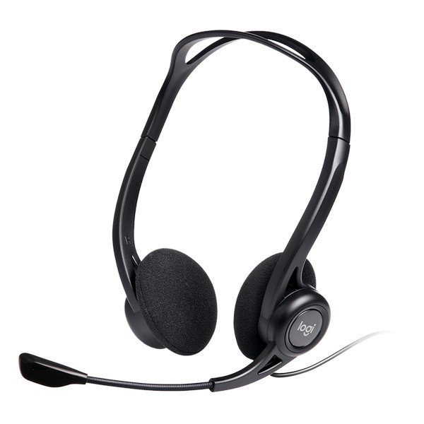 PC960 LOGITECH computer headset, noise-cancelling mic,  BLACK - USB 2.4 m,  L981-000100