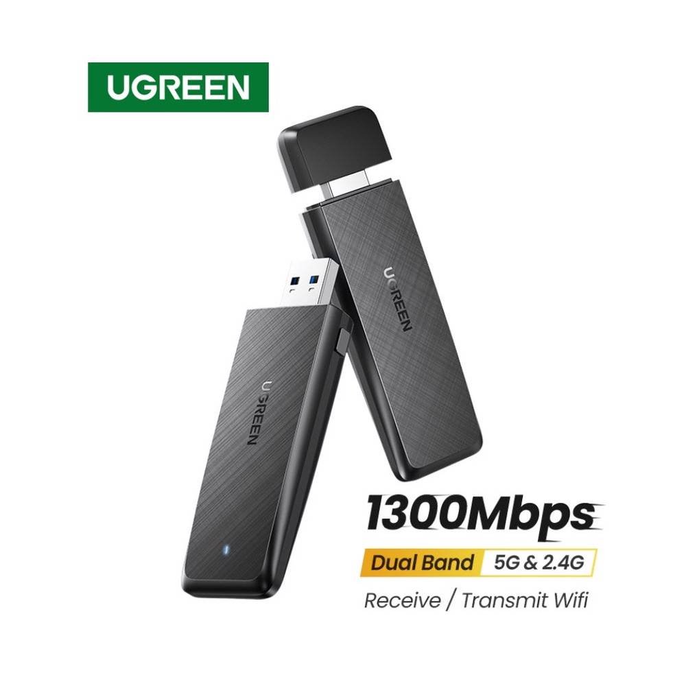 Wi-Fi ადაპტერი UGREEN CM492 (50340) AC1300 Wireless Network Adapter, USB3.0, 1300Mbps, Black