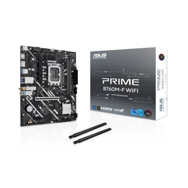 დედა დაფა, PRIME B760M-F WIFI, ASUS, (LGA 1700) mATX ,PCIe 4.0, DDR5, 90MB1N00-M0EAY0. 90MB1N00-M0EAY0