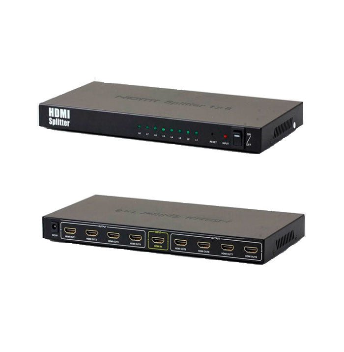 KDSP0108, Kingda, HDMI Splitter1x8,with 3Dsupport,with power supply