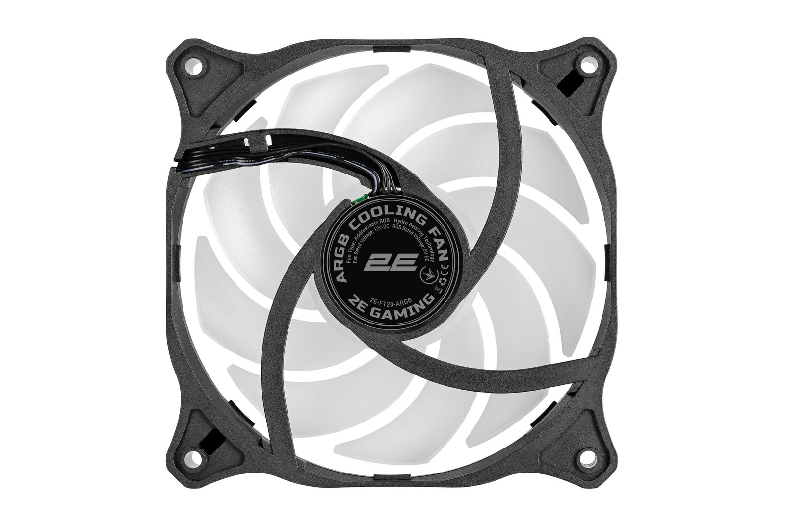 2E GAMING Case Fan F120-ARGB, 120mm 1200rpm, 3pin, 3pin +5VARGB, 24dBa, black