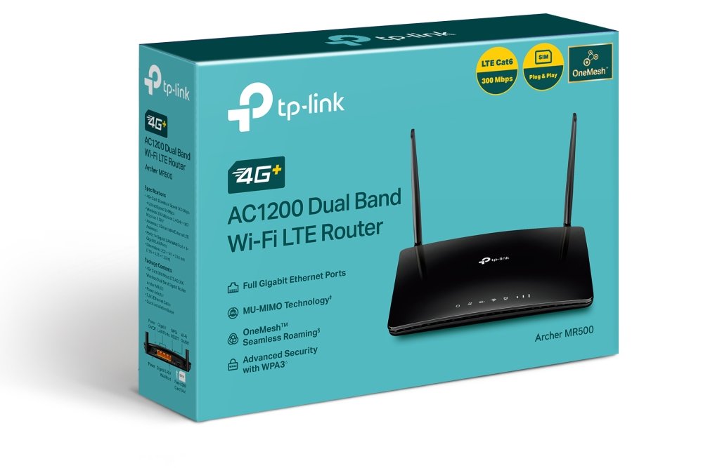 როუტერი, რადიო ქსელი Archer MR500, TP-Link, 4G+ Cat6 AC1200 Wireless Dual Band Gigabit Router