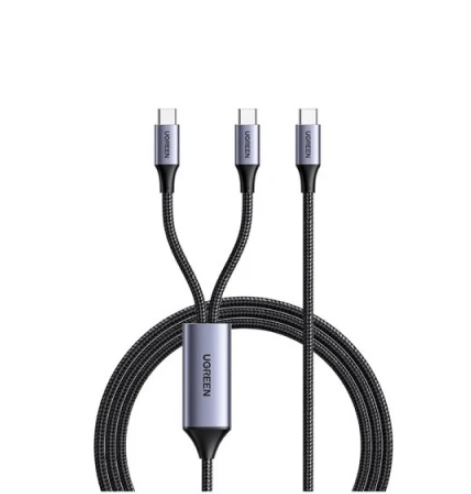 USB კაბელი UGREEN US561 (35087), 100W, Type-C to Type-C, 1.5m, Grey
