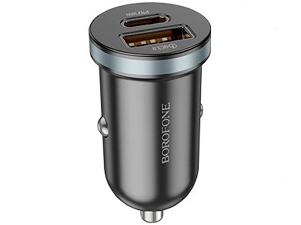 BOROFONE BZ22 Scenery dual port PD30W+QC3.0 car charger Black