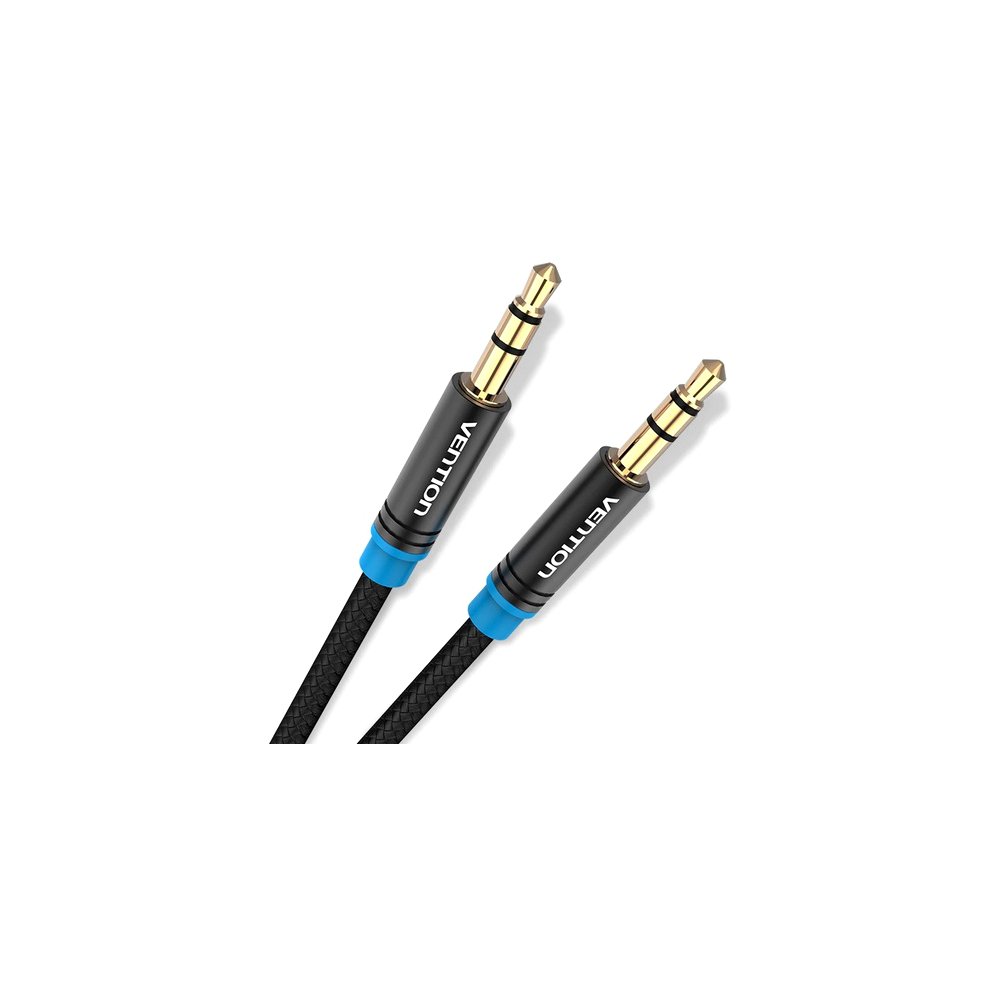 VENTION P350AC500-B-M Cotton Braided 3.5mm Male to Male Audio Cable 5M Black Metal Type
