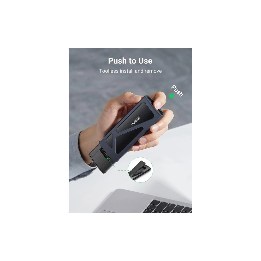 მყარი დისკის ქეისი UGREEN CM578(15512), M.2 NVMe SSD Enclosure Adapter, Grey