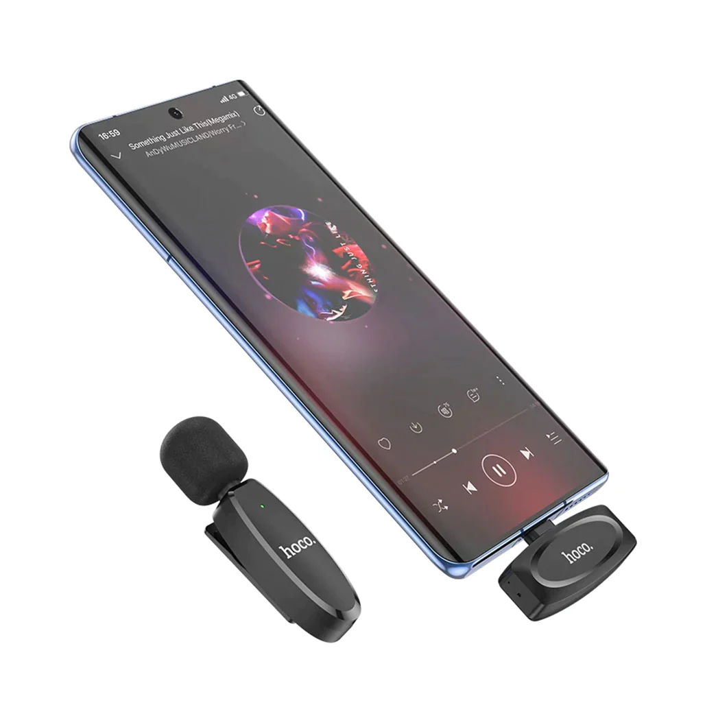 HOCO L15 Type-C Crystal lavalier wireless digital microphonemicrophoneblack