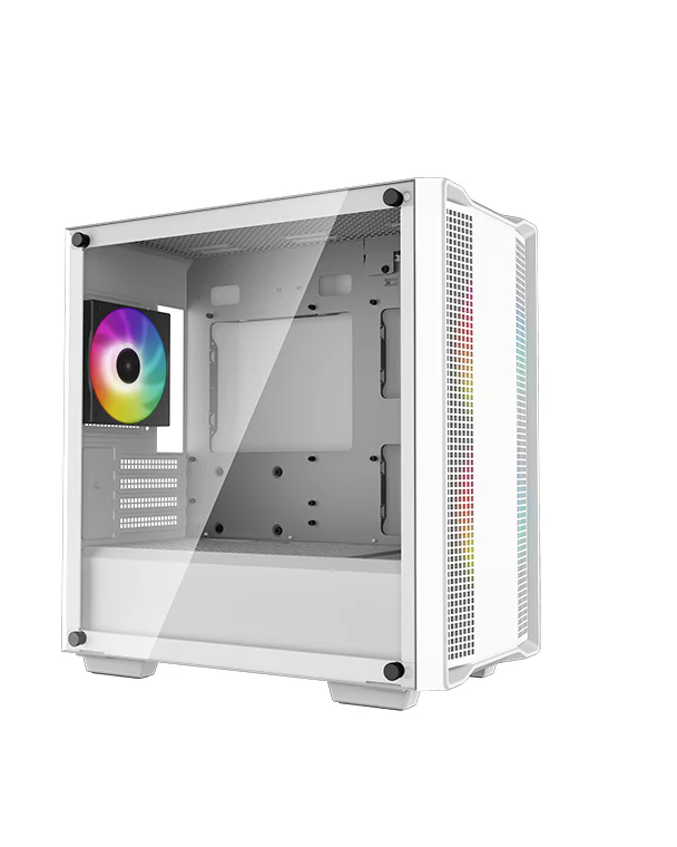 CC360 WH ARGB Deepcool,  Micro-ATX Case, 4 Slots, USB3.0×1、USB2.0×1、Audio×1, Front: 2×120mm  Rear: 1×120mm Fans,ATX PS2