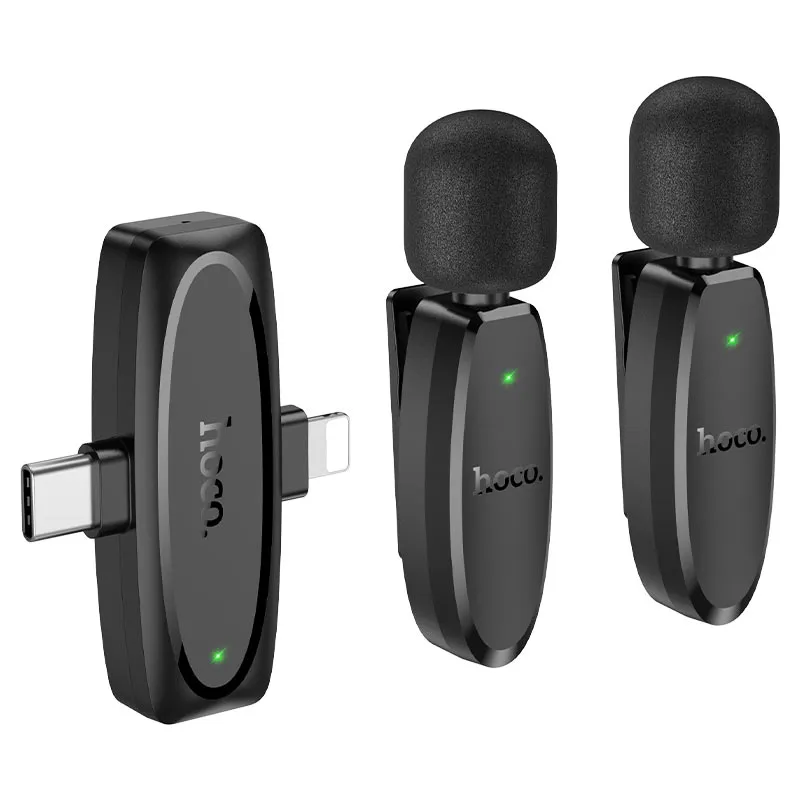 HOCO L15 Dual-mic clip-on wireless digital microphone(iP/Type-C)microphoneblack