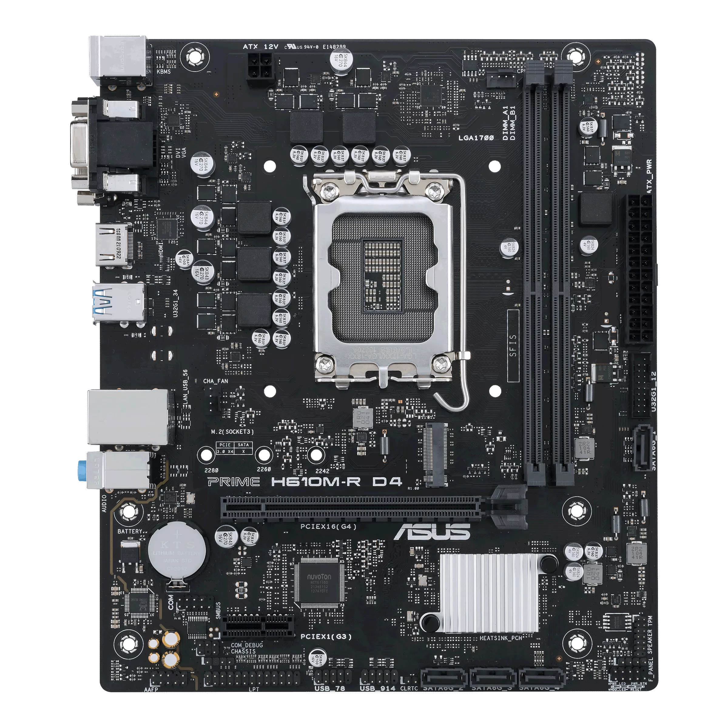 ASUS Motherboard PRIME H610M-R D4-SI s1700 H610 2xDDR4 M.2 HDMI D-Sub DVI mATX White BOX WITH ACCESSORY