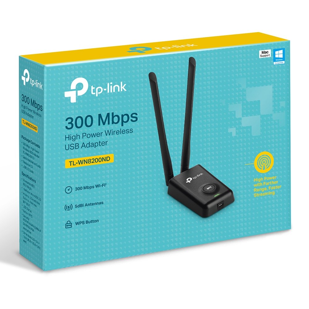 რადიო ქსელი TL-WN8200ND, Tp-Link, 300Mbps High Power Wireless USB Adapter