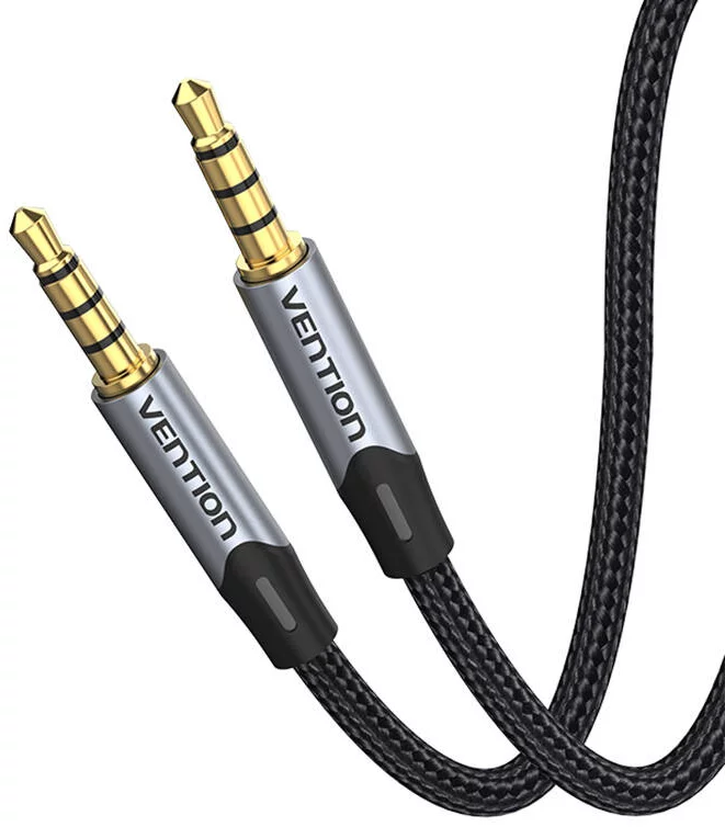 VENTION BAQHF TRRS 3.5MM Male to Male Aux  Cable 1M Gray