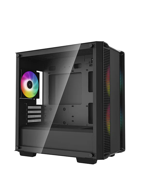 კომპიუტერის ყუთი CC360 ARGB Deepcool,   Mini-ITX / Micro-ATX , 7 Slots, USB3.0×1、USB2.0×1、Audio×1, Front: 2×120mm  Rear: 1×120mmFans,ATX PS2