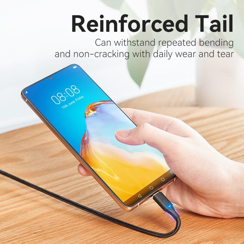 VENTION TAUBF Nylon Braided USB 2.0 C Male to C Male 3A Cable 1M Black LED Type