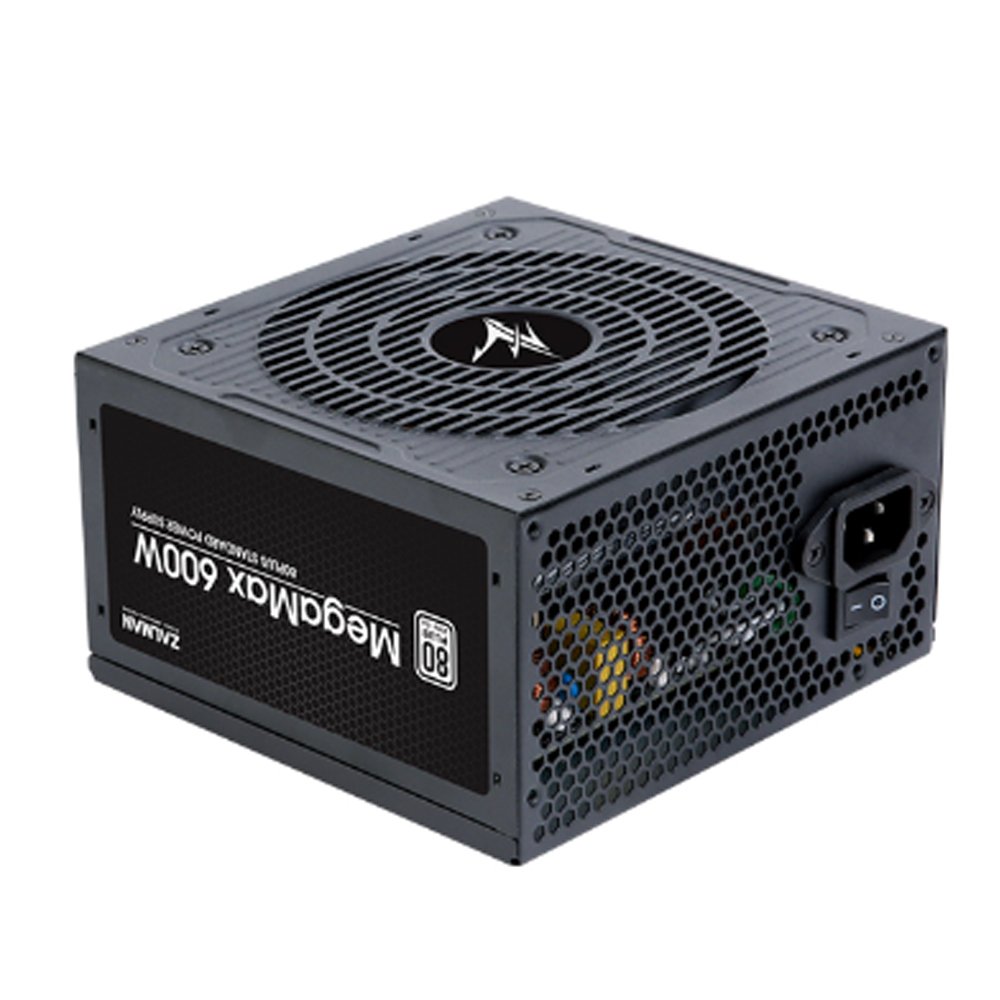 Zalman PSU Megamax (600W), 83%, 80+ White, 120mm, 1xMB 24pin(20+4), 2xCPU (8pin+4pin) 4xMolex, 6xSATA, 2xPCIe 8pin(6+2)