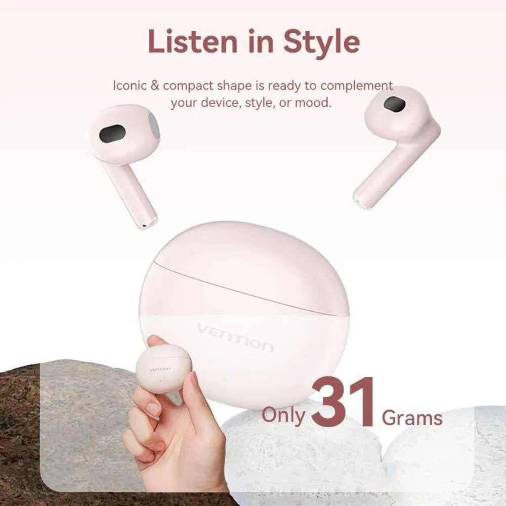 VENTION NBKP0 True Wireless Bluetooth Earbuds Elf E06 Pink