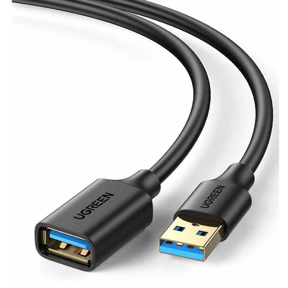 USB დამაგრძელებელი UGREEN US129 (30127), USB 3.0 Male to USB Female, Extension Male Cable, 3m, Black