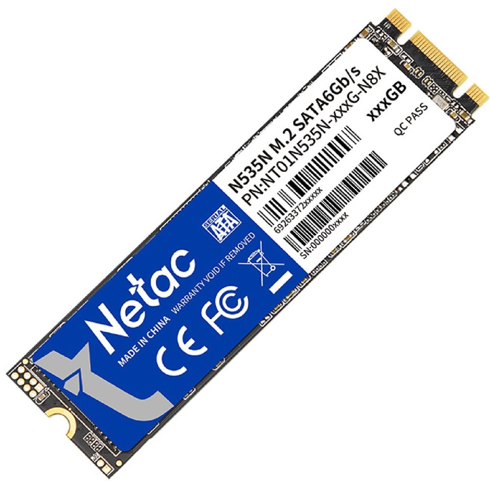 მყარი დისკი N535N NETAC, 512GB, M.2 SATA 2280 NT01N535N-512G-N8X, ,3D NAND, R/W up to 540/490MB/s