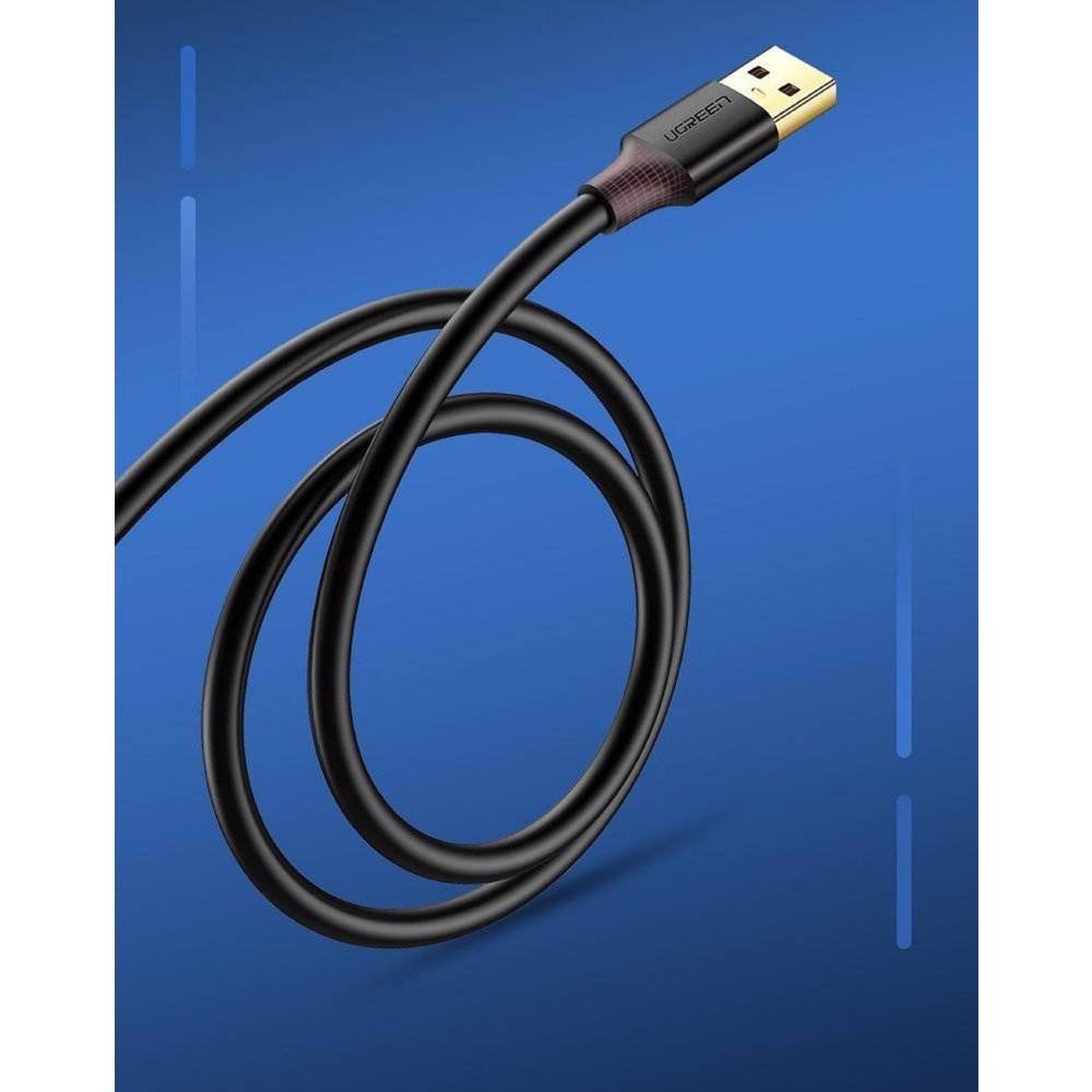 USB დამაგრძელებელი UGREEN US129 (10373), USB 3.0 Male to USB Female, Extension Male Cable, 2m, Black
