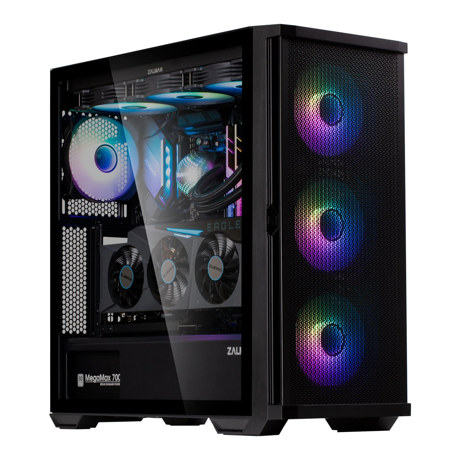 Zalman PC case Z10 Duo without PSU, 2xUSB3.0, 1xUSB Type-C, 3x140mm ARGB, 1x120mm ARGB, VGA 395mm, LCS ready, TG Side Panel, EATX, black