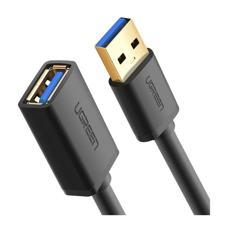 USB დამაგრძელებელი UGREEN US129 (10373), USB 3.0 Male to USB Female, Extension Male Cable, 2m, Black