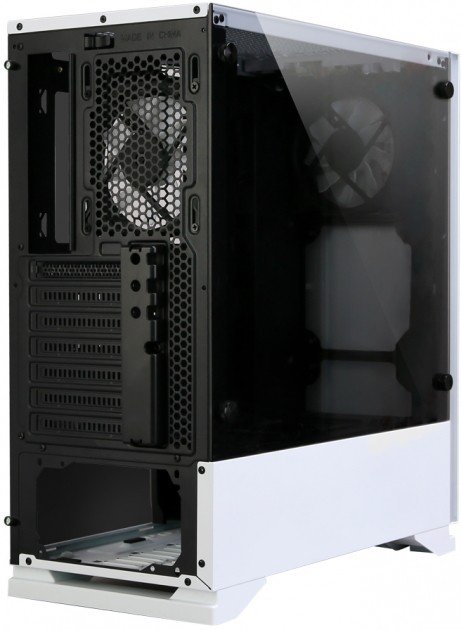 Zalman PC case S5 without PSU, 1xUSB3.0, 2xUSB2.0, 1x120mm, 1x120mm RGB, VGA 340mm, LCS ready, TG Side Window, ATX, white