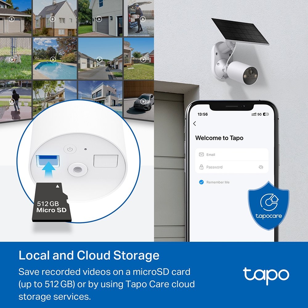 კამერა, Tapo C410 KIT, TP-Link, 2K,3MP გაფართოების  გარე გამოყენების მზის ენერგიაზე მომუშავე  ღამის ხედვით .