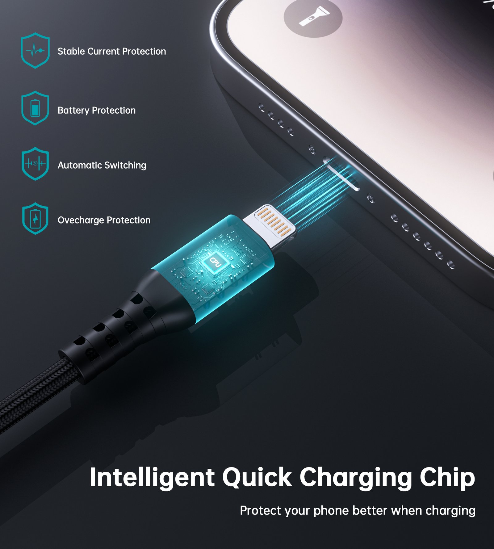Choetech XCL-1021 Type-C to Lightning 1.8M Nylon Cable