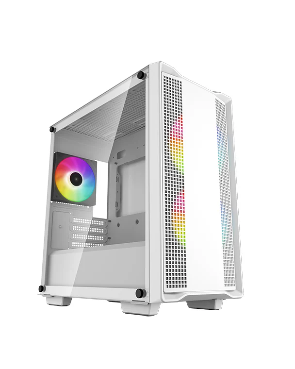 CC360 WH ARGB Deepcool,  Micro-ATX Case, 4 Slots, USB3.0×1、USB2.0×1、Audio×1, Front: 2×120mm  Rear: 1×120mm Fans,ATX PS2
