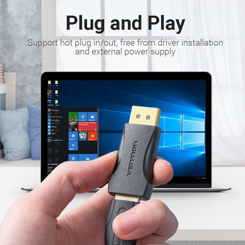 VENTION HBOB0 DisplayPort Male to HDMI Female Adapter Black (DP to HDMI)