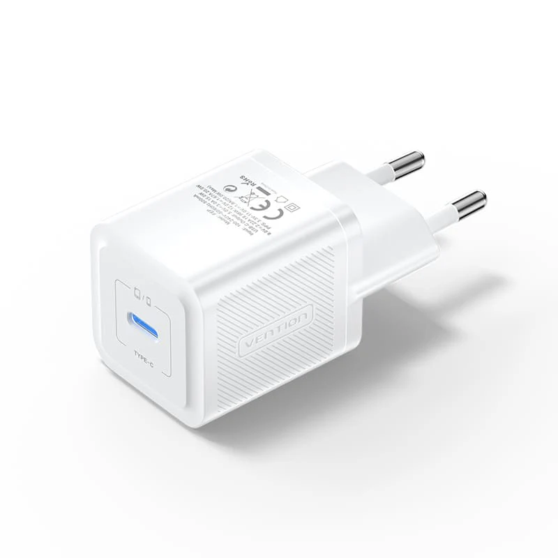 VENTION FEPW0-EU 1-Port USB-C GaN Charger (20W) EU-Plug White