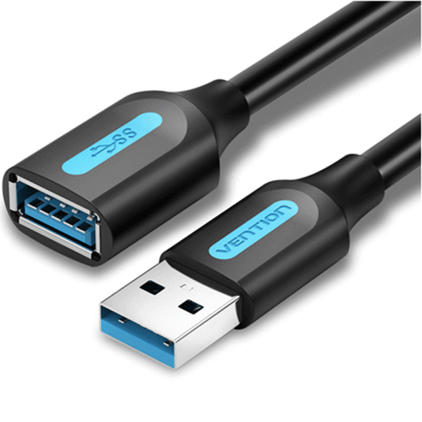 VENTION CBIBI USB 2.0 A Male to A Female Extension Cable 3M black PVC Type