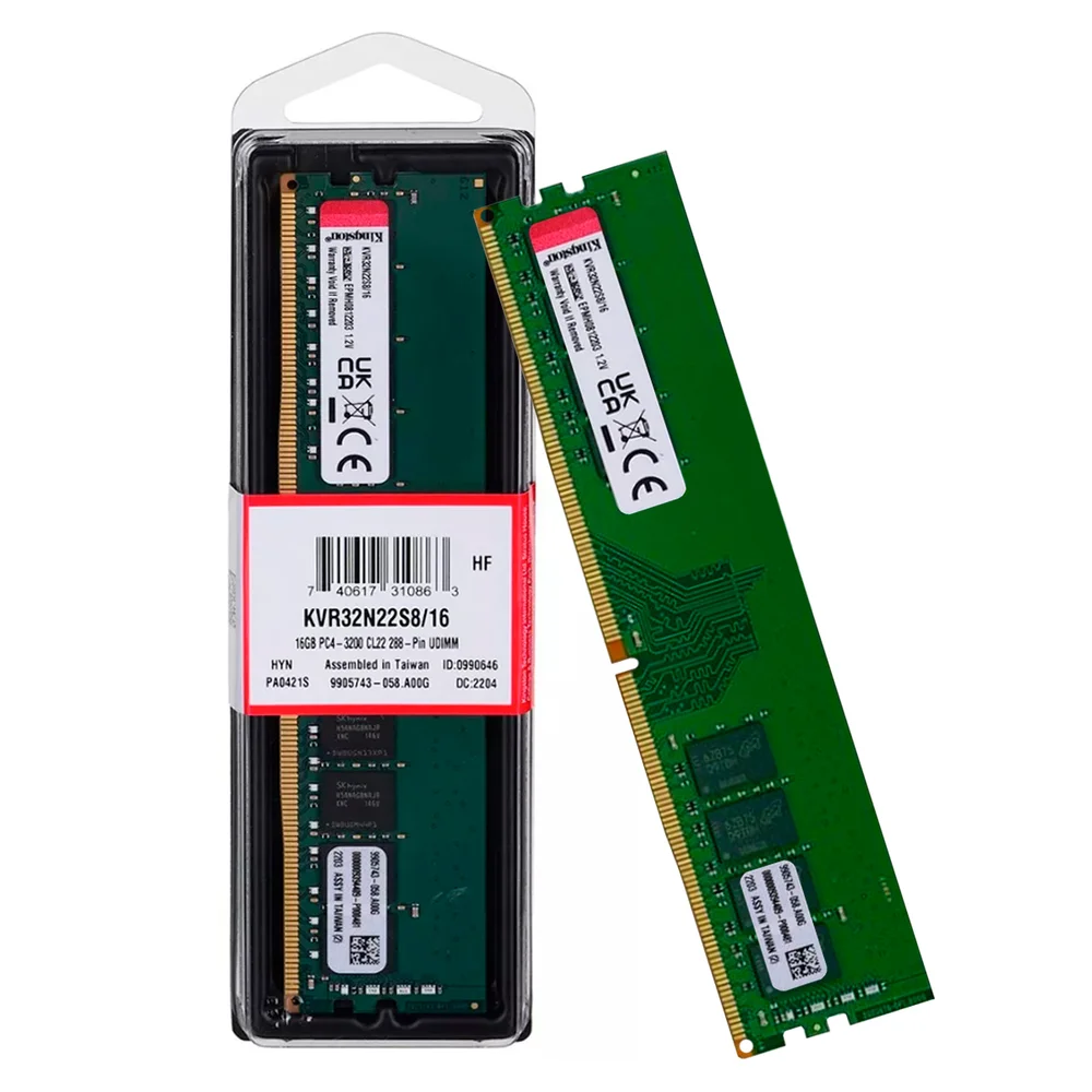 Kingston 16GB 3200MHz DDR4 DIMM CL22 1Rx8 2G x 64-Bit