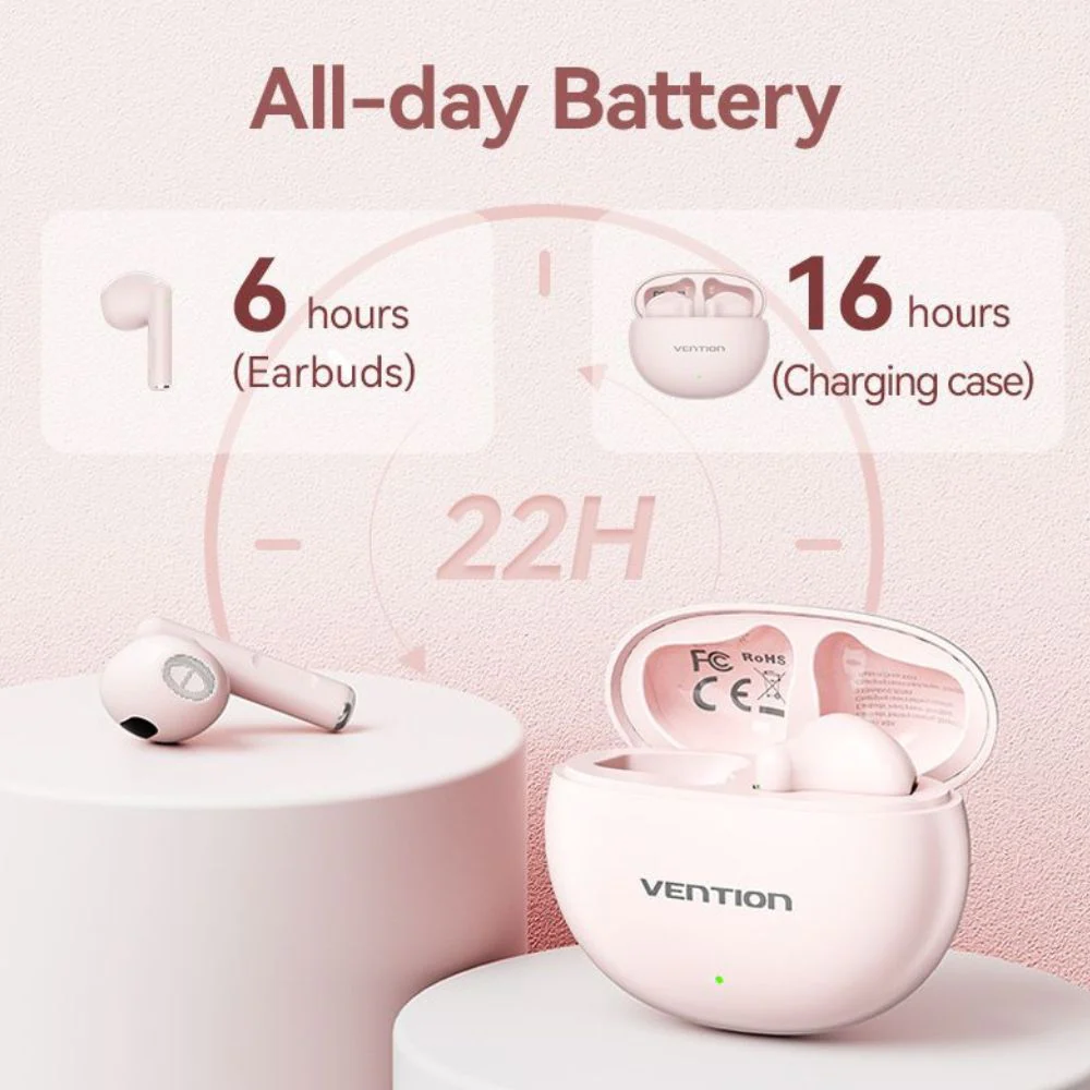 VENTION NBKP0 True Wireless Bluetooth Earbuds Elf E06 Pink