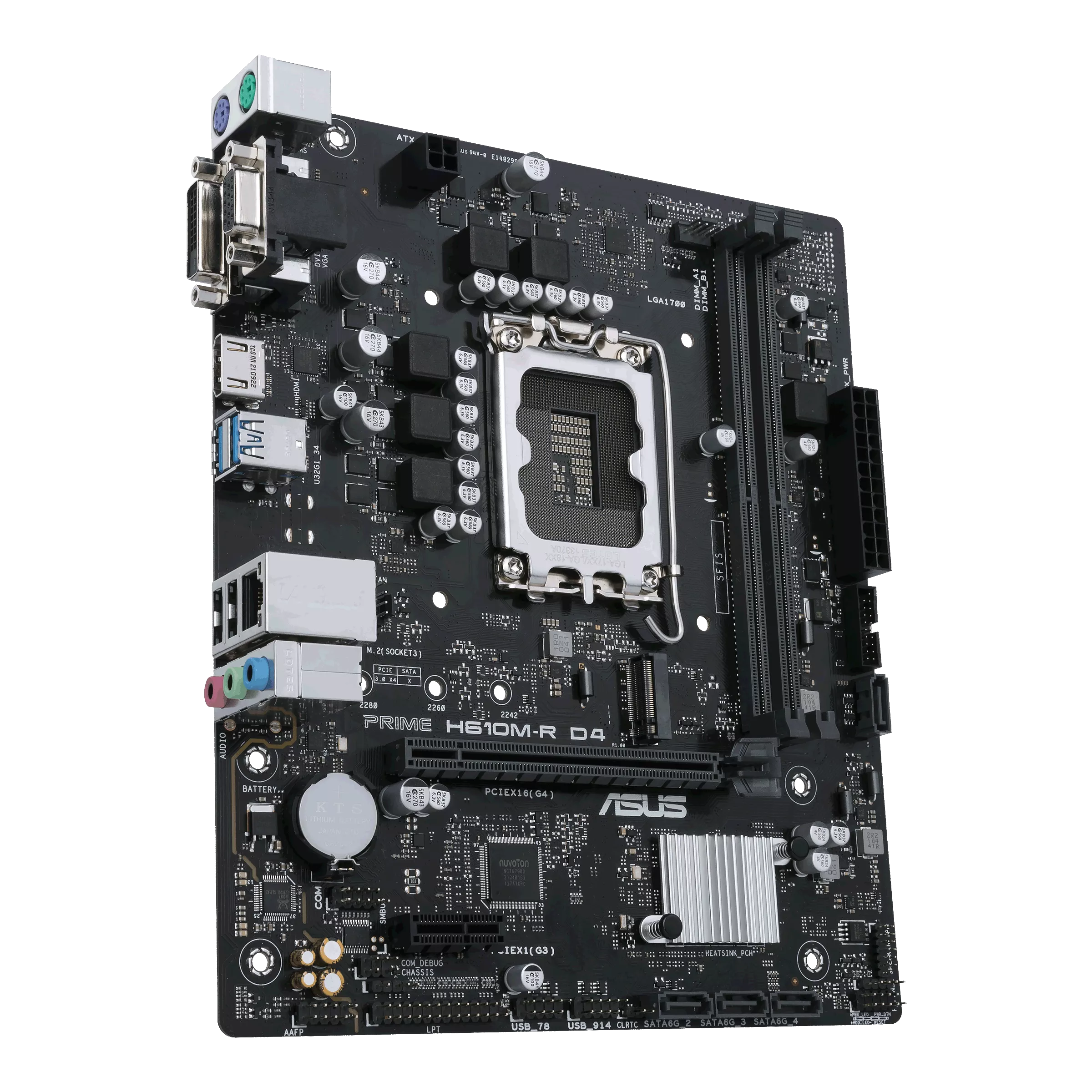 ASUS Motherboard PRIME H610M-R D4-SI s1700 H610 2xDDR4 M.2 HDMI D-Sub DVI mATX White BOX WITH ACCESSORY