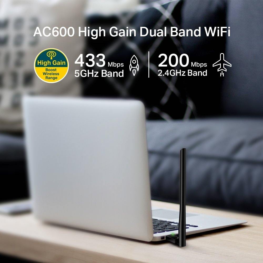 რადიო ქსელი - Archer T2U Plus, TP-Link, AC600 Wireless Dual Band USB Adapter
