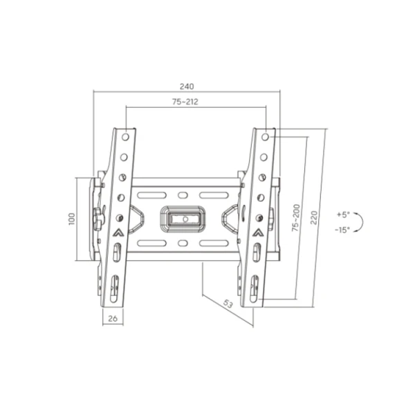 ტელევიზორის საკიდი: Vertex VX-TV-WM01T TV Wall Mount (Tilt) 13"-43"