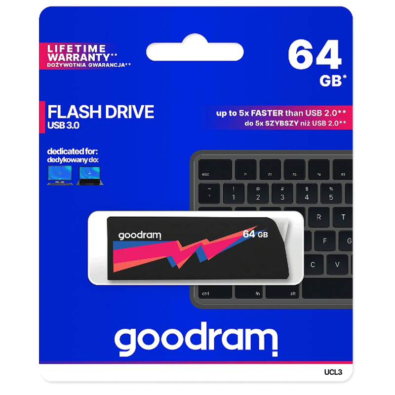 UCL3-0640K0R11; 64GB UCL3 BLACK USB 3.2 Gen 1 GOODRAM